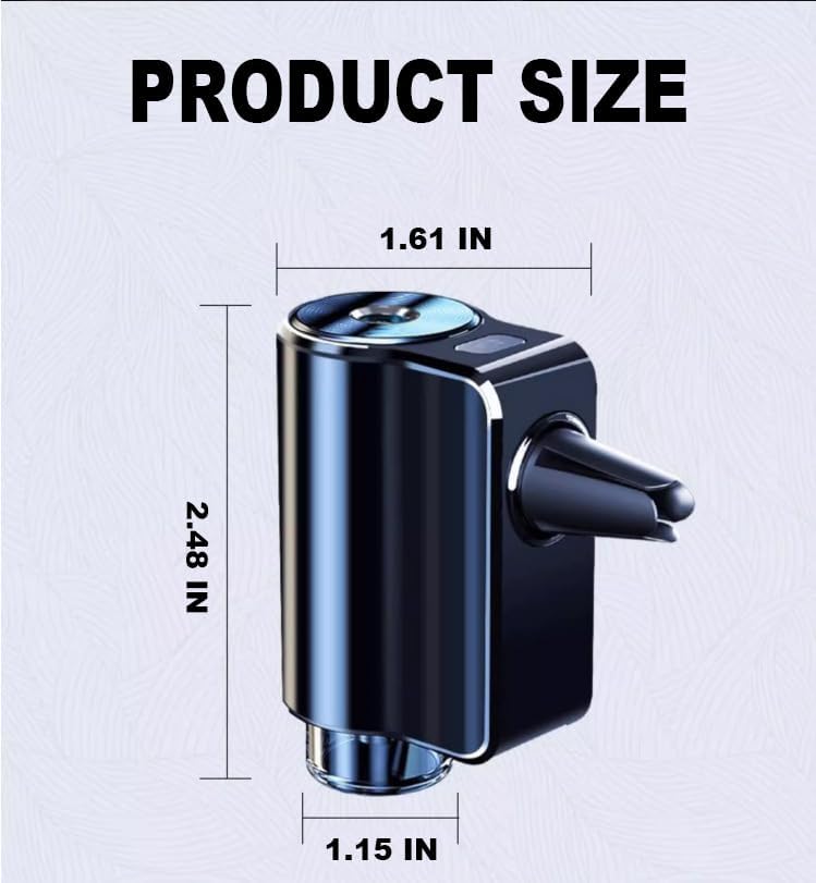 Smart Rechargeable Car Air Freshener & Aroma Diffuser with Adjustable Settings and 3 Cologne Bottles