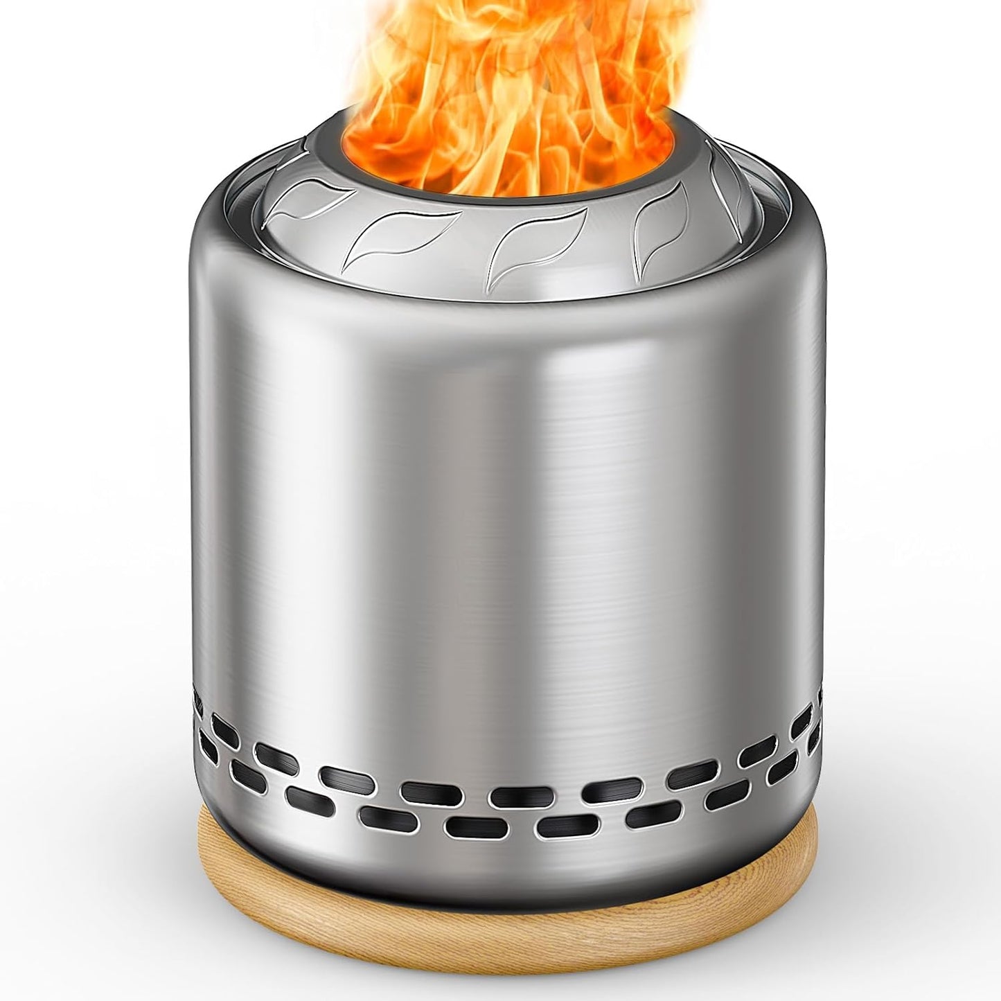 Stove Tabletop Fire Pit with Stand 7.9 X 6.1 In, Smokeless Firepit Camping Outdoor Table Top Firepit for Urban & Suburbs with Portable Travel Bag, Fueled by Pellets or Wood, Stainless Steel