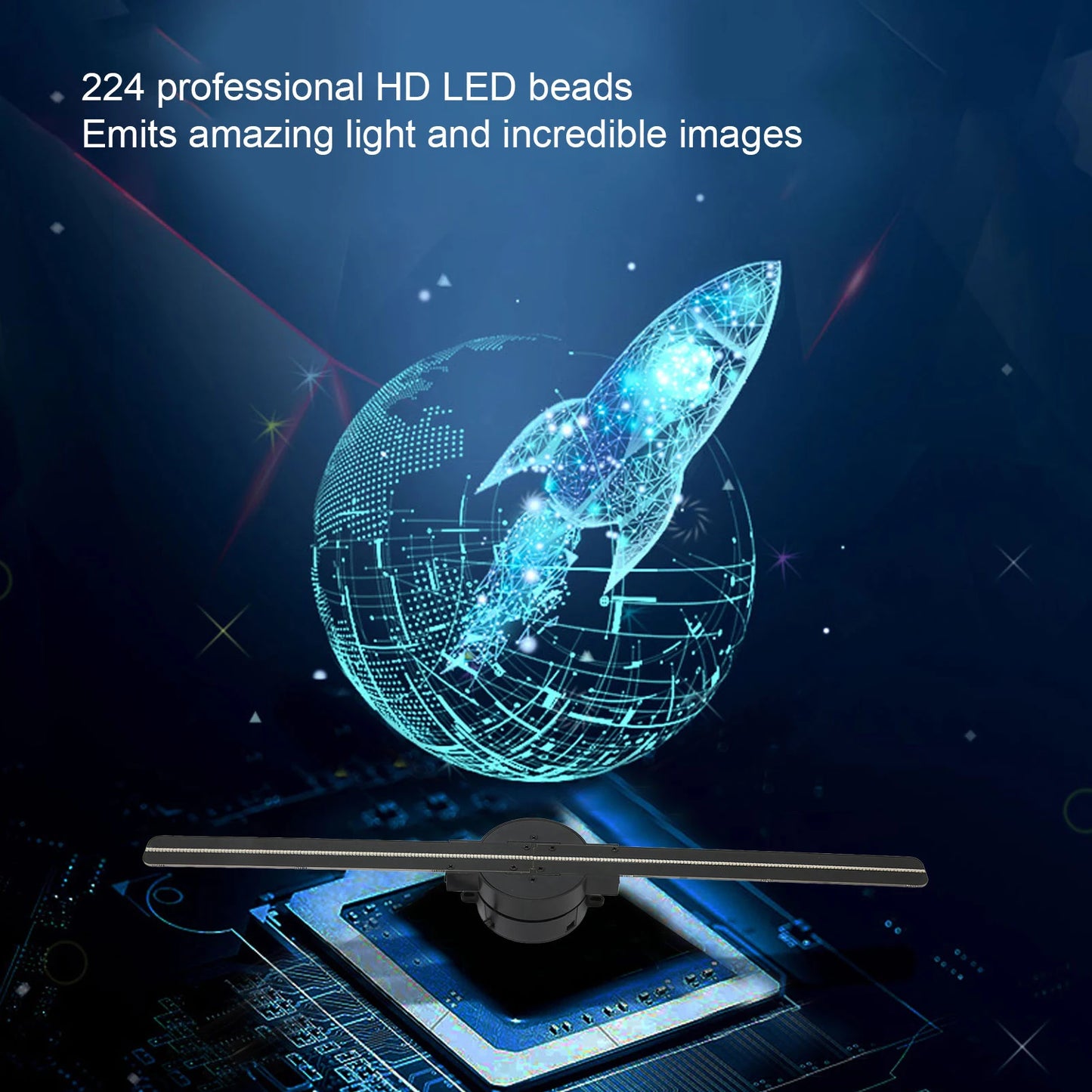 Transform Your Advertising with the 3D Hologram Fan Projector - 16.5" Display, 2000x224 Resolution, and WiFi Connectivity for Stunning Visuals