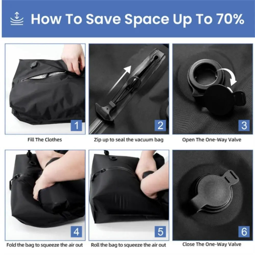 New Reusable Vacuum Bags for Travel Dustproof Space Saver Vacuum Compression Bag Waterproof Luggage Vacuum Storage Bag Backpack